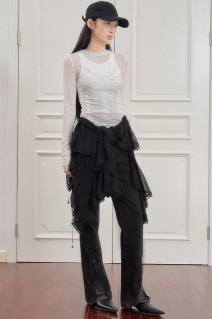 Yuan Lace Tulle Top