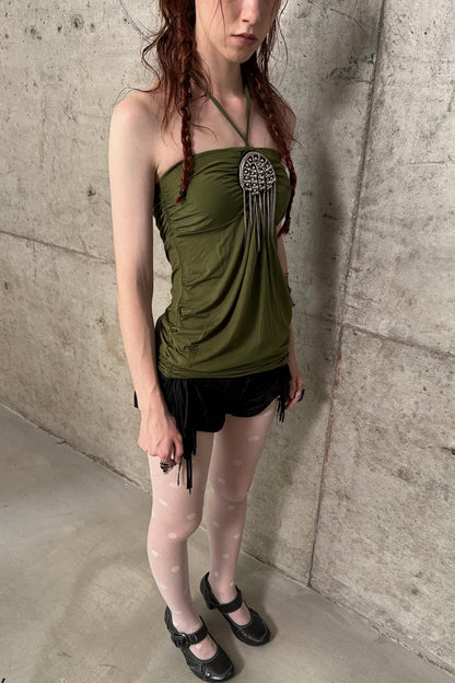 Metal Button Corset Tank