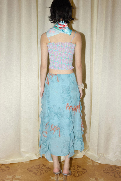 Light Blue A-line Skirt