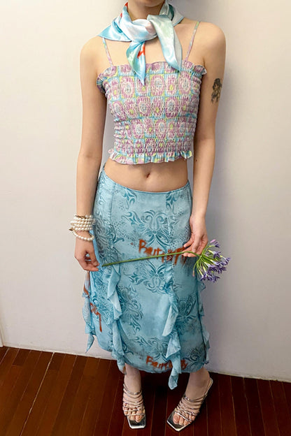 Light Blue A-line Skirt