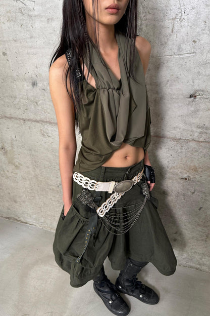 Metal-Studded Swing Tank Top