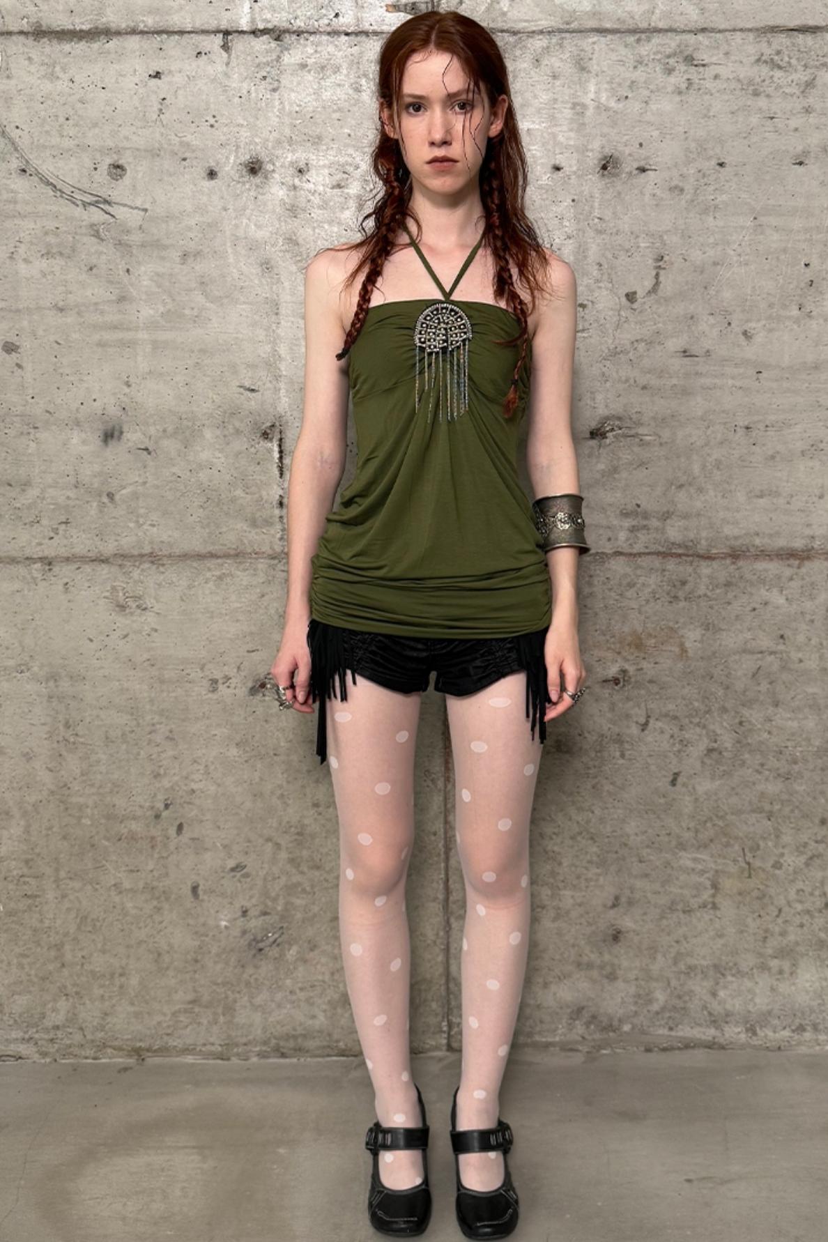 Metal Button Corset Tank