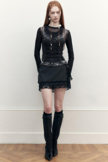 Yuan Lace Tulle Top