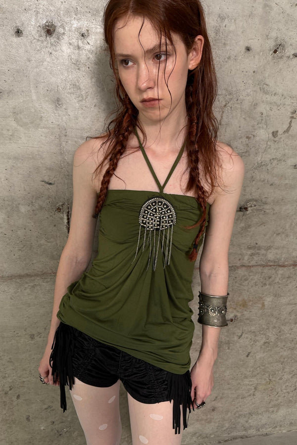 Metal Button Corset Tank