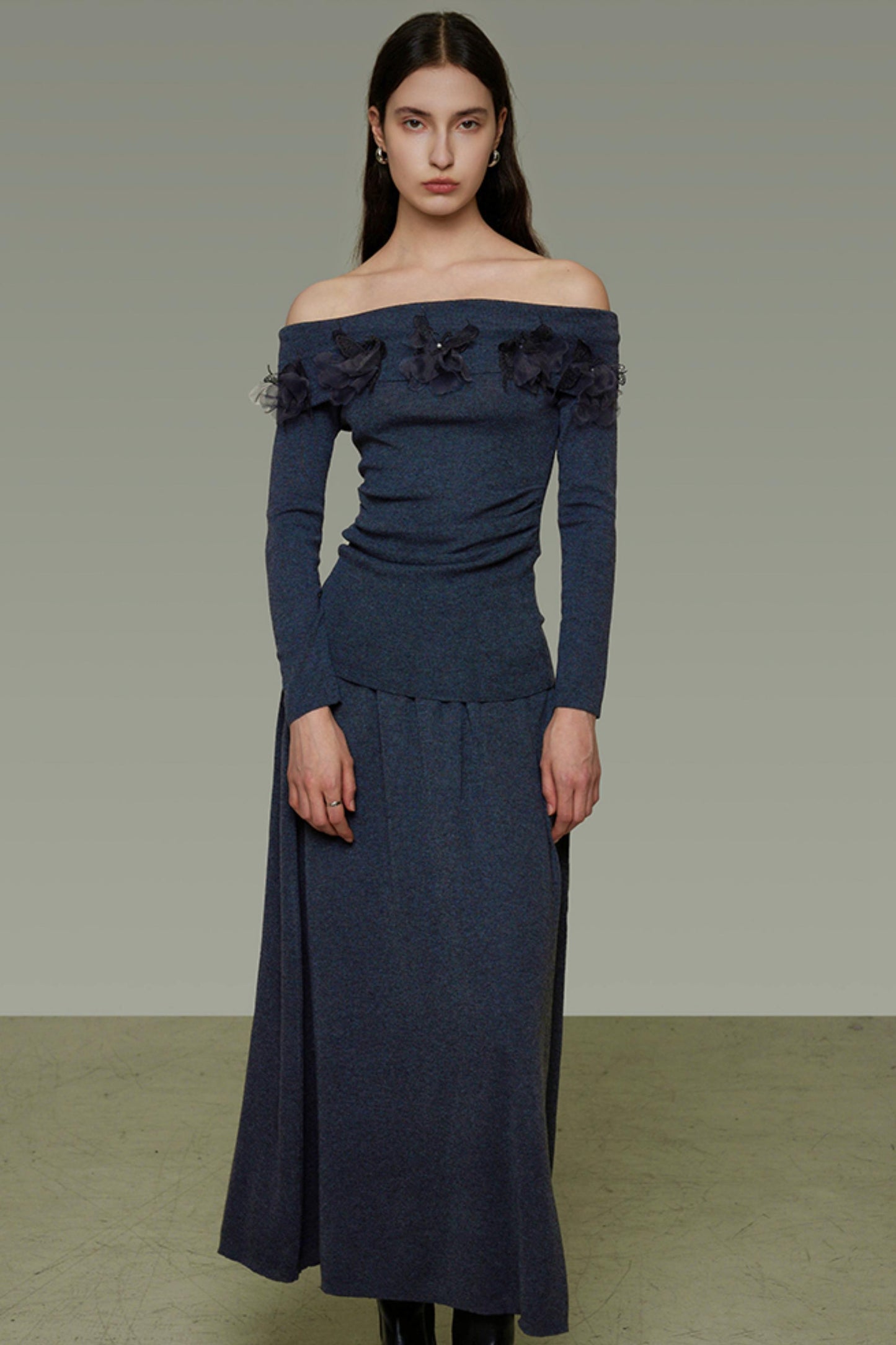 Autumn Knit One-Shoulder Dress