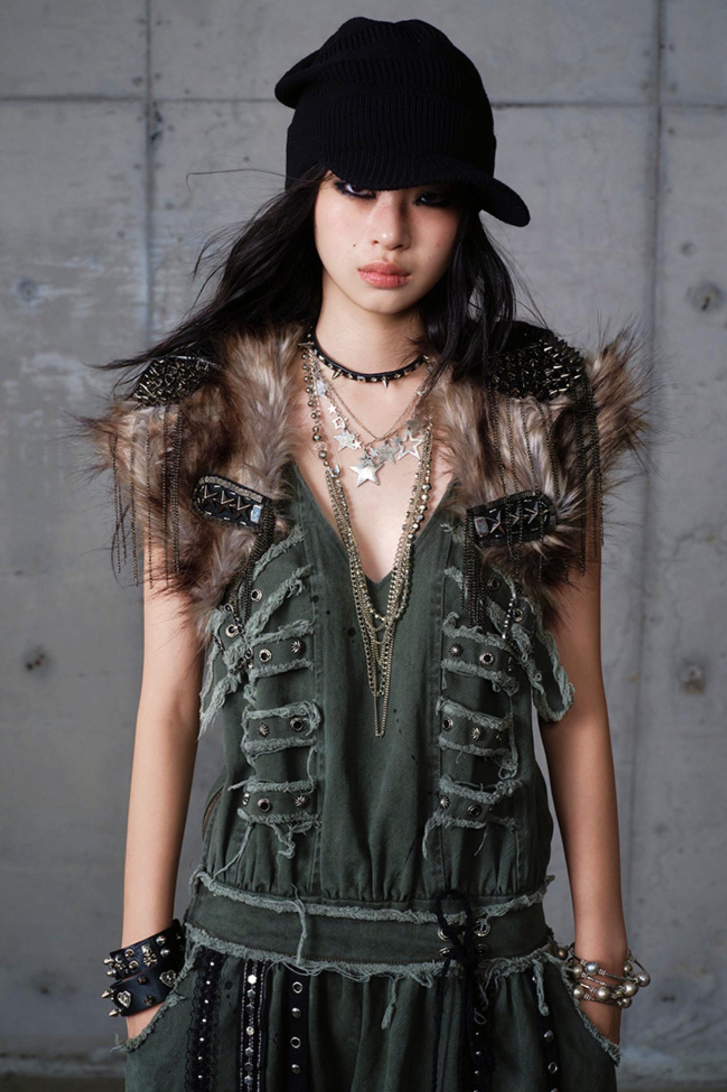 Vintage Plush Punk Knight Vest