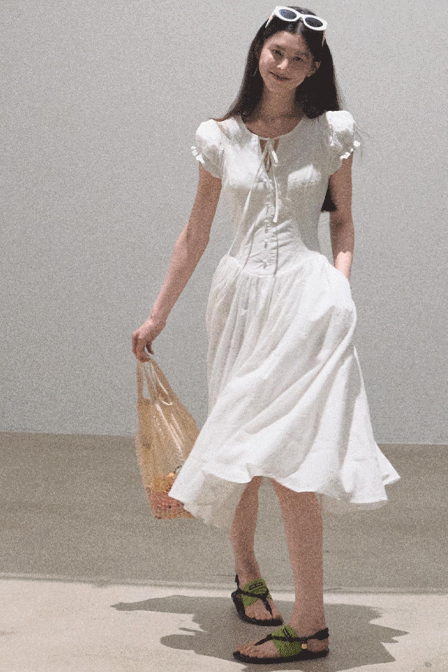 Lovefall Embroidered Cotton Tea Dress