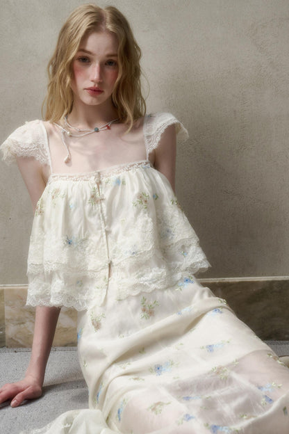 Airy Floral Ensemble Skirt Set-Up