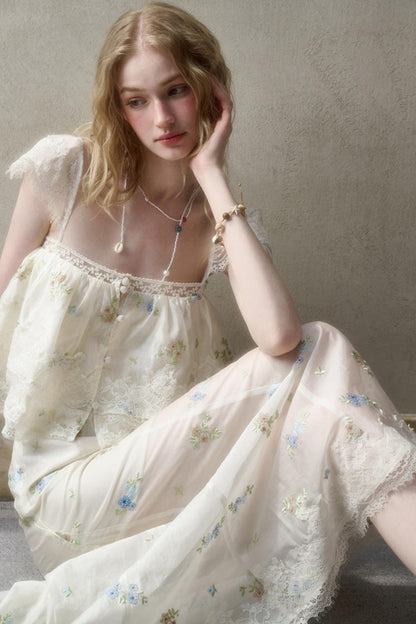 Airy Floral Ensemble Skirt Set-Up