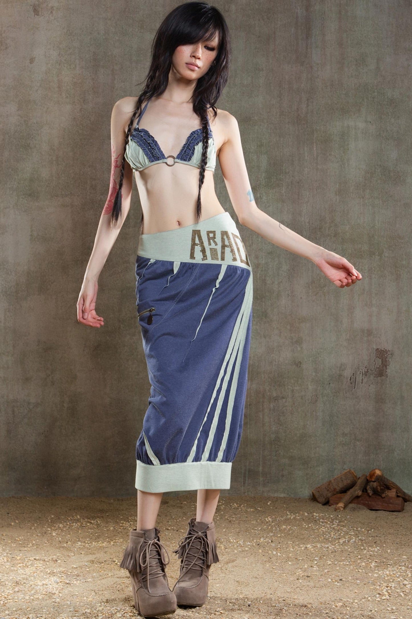 Colorful Punk Ruffle Bikini