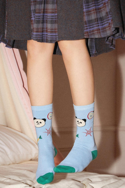 Retro Cartoon Panda Socks