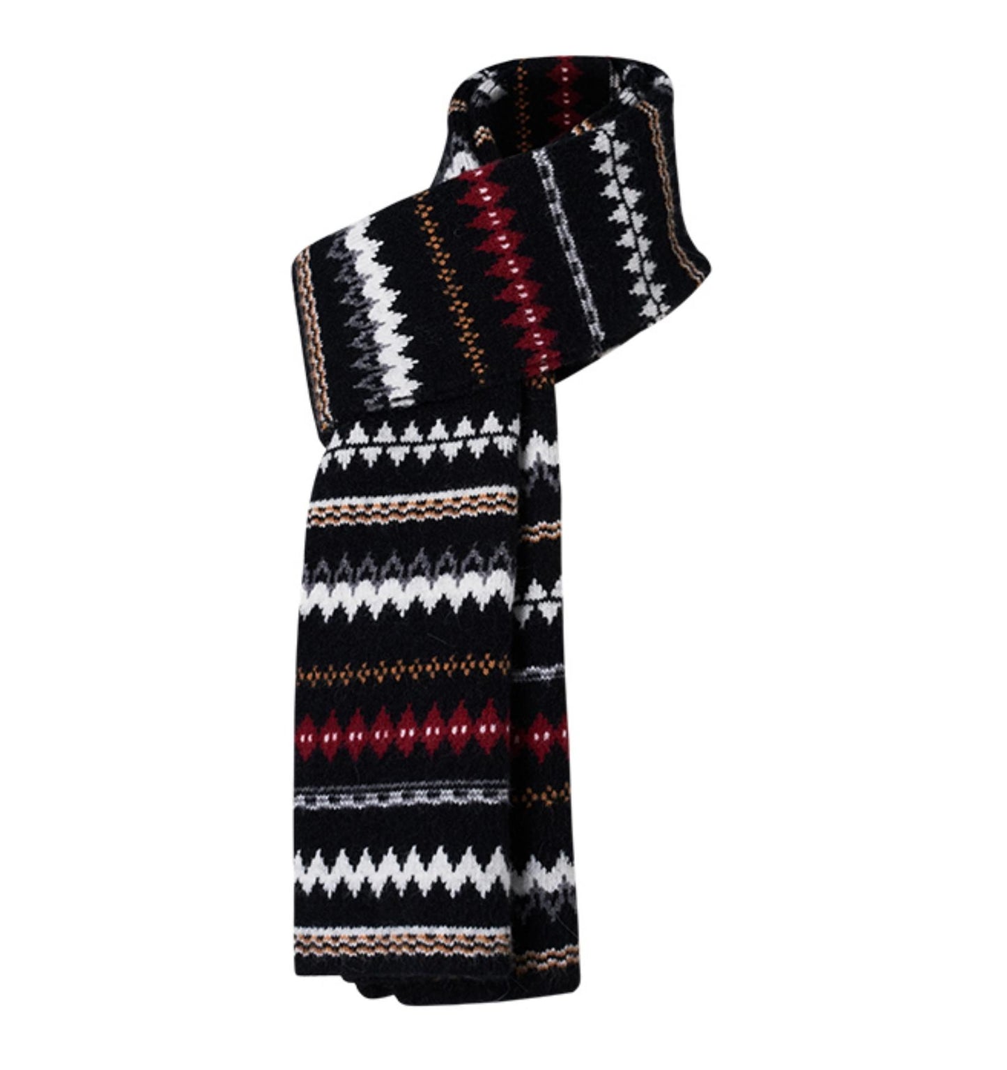 Fair Isle Color-Block Scarf