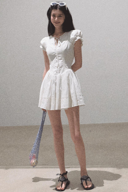 Lovefall Embroidered Cotton Tea Dress