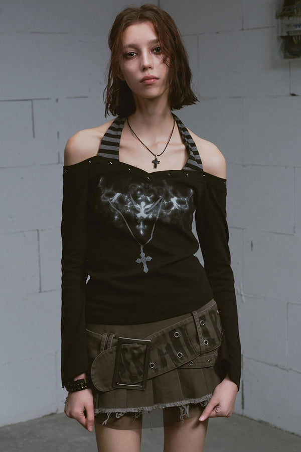 Punk Print Long Sleeve Top