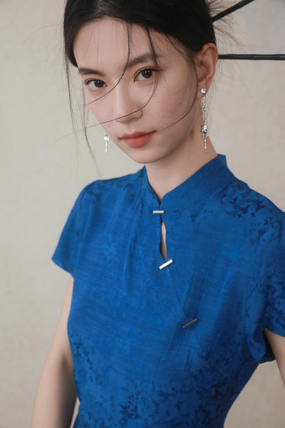 Klein Blue Chinese Shirt