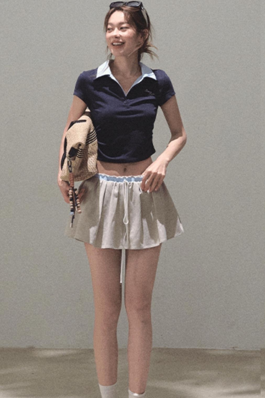 Vintage Lace Poncho Polo Skirt Set-Up