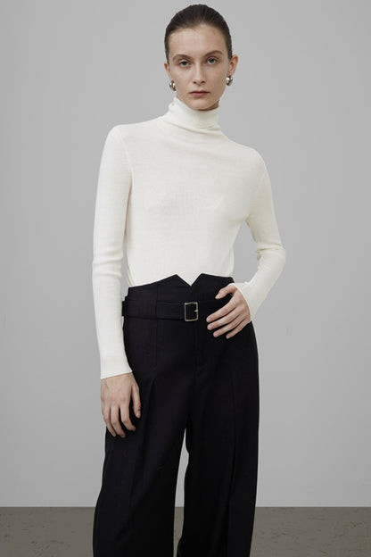 High Neck Slim Knit Sweater