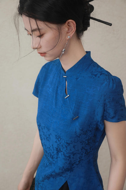 Klein Blue Chinese Shirt