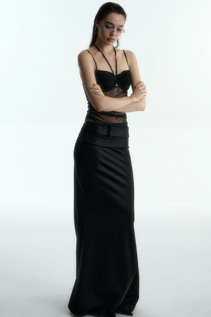 Mesh Halter Corset Top