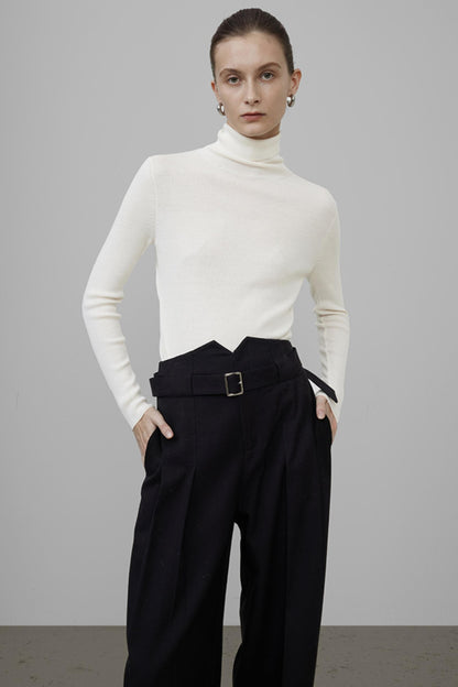 High Neck Slim Knit Sweater