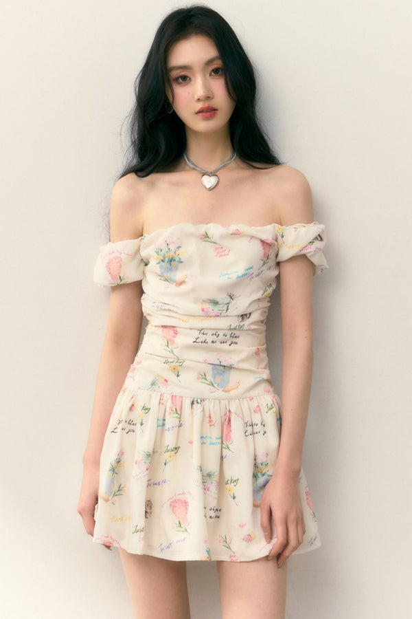 Pastel Lotus Neck-Tie Oriental Dress