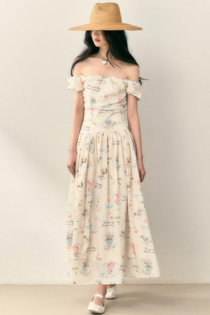Pastel Lotus Neck-Tie Oriental Dress
