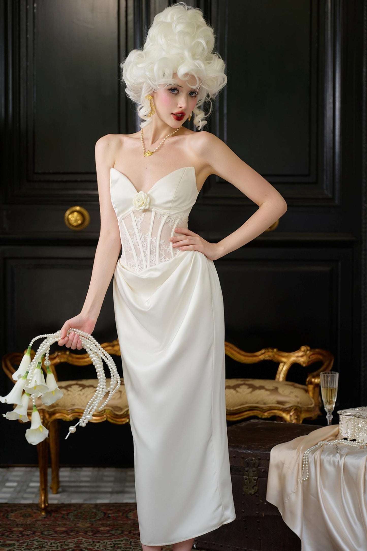 Enchanted Satin Sheath Dress Set