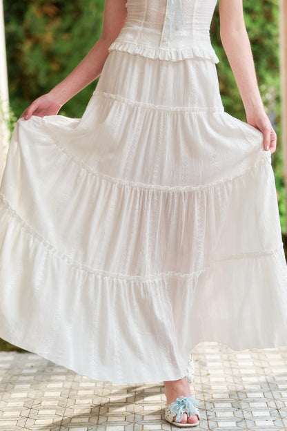 Chic Lace Summer Maxi Skirt Set-Up