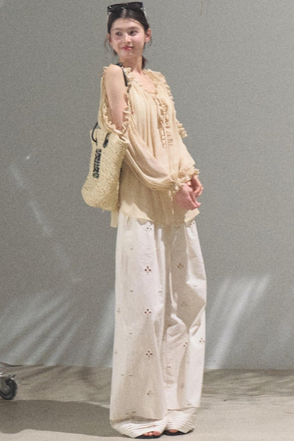 Self-Love Embroidered Summer Pants