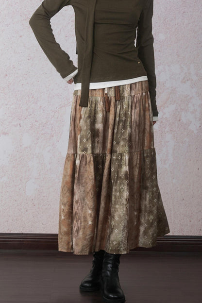 Autumn Amber Brown Blended Skirt