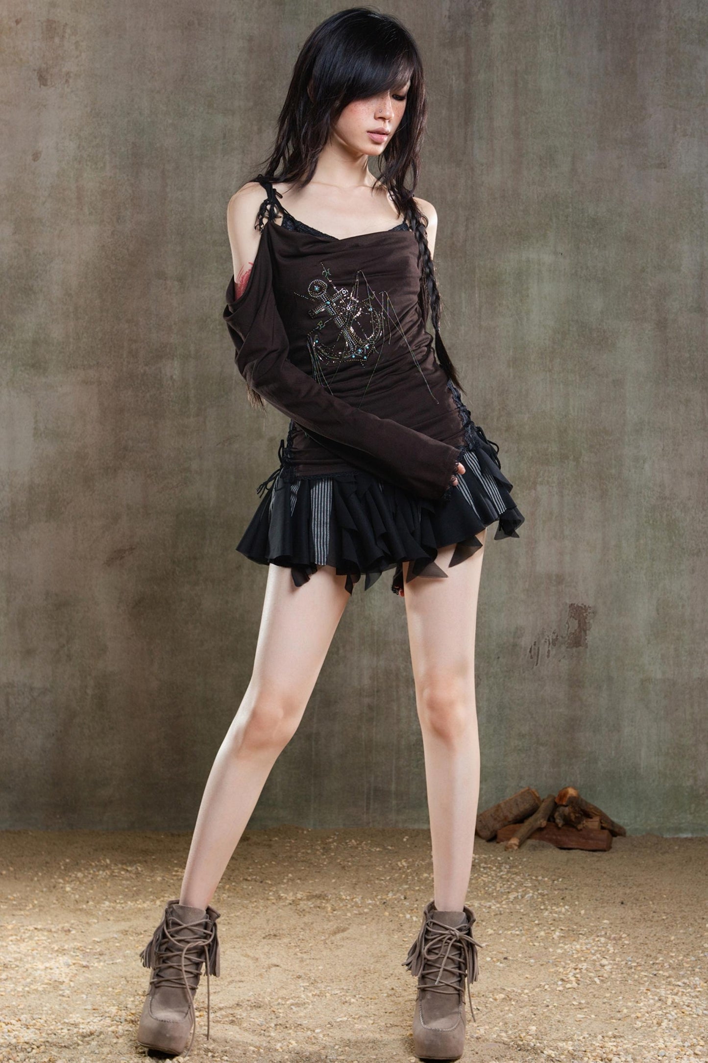 Retro Strapless Sunscreen T-Shirt