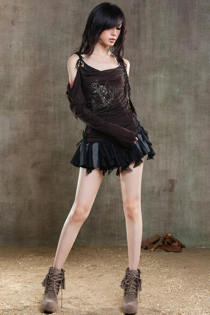 Retro Strapless Sunscreen T-Shirt