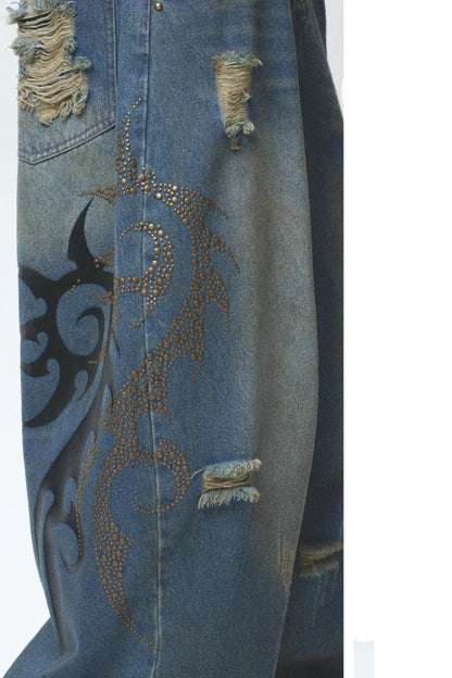 Distressed Denim Jeans