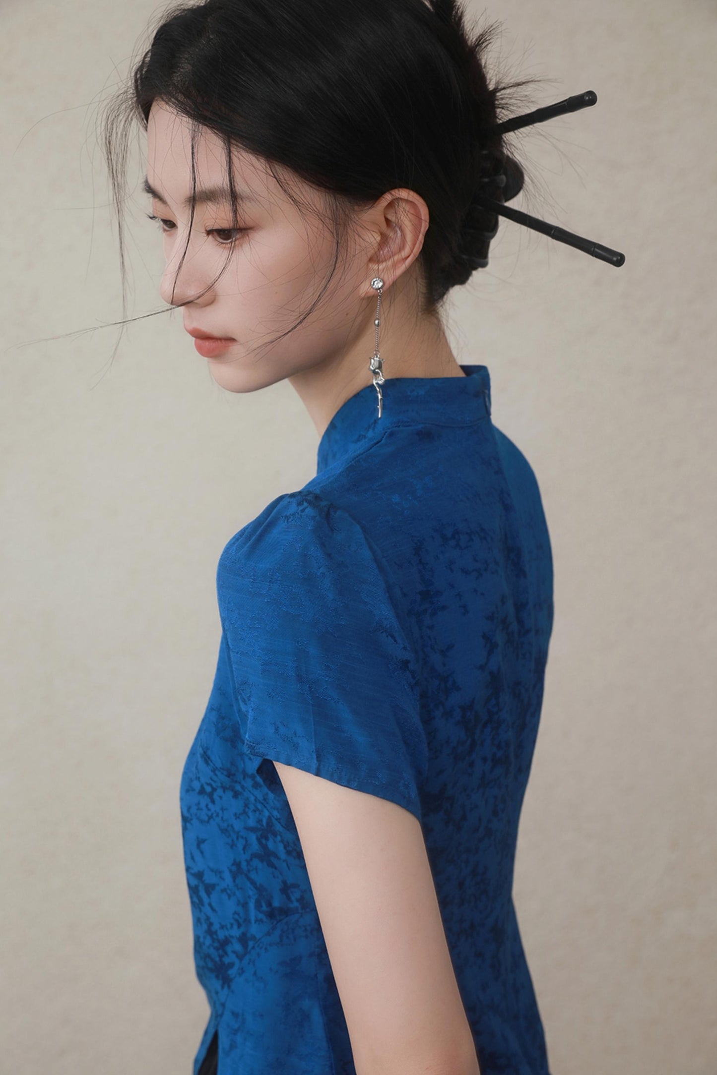 Klein Blue Chinese Shirt