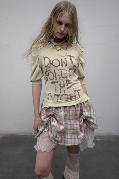 Straight silhouette Plaid Skirt