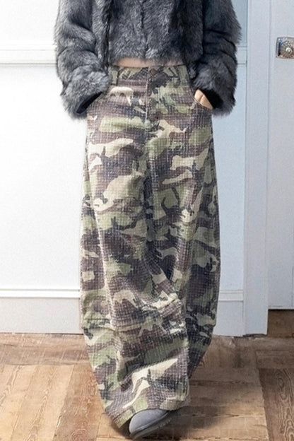 Vintage Camo Buckle Pants