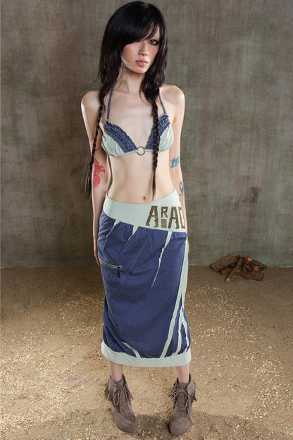 Colorful Punk Ruffle Bikini