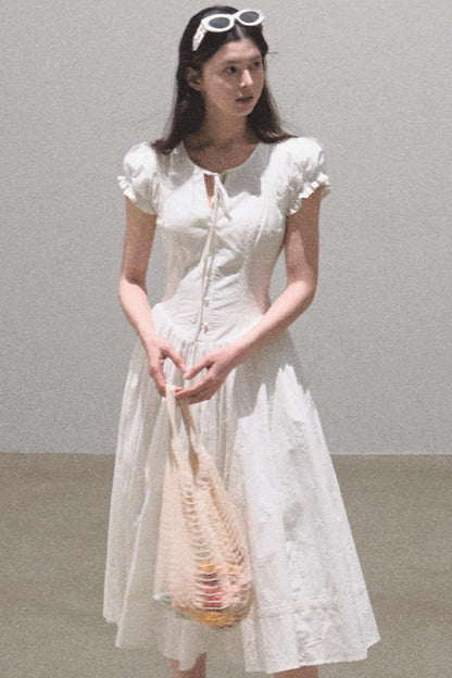 Lovefall Embroidered Cotton Tea Dress