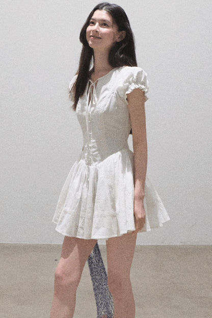 Lovefall Embroidered Cotton Tea Dress