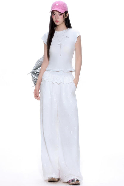 Summer Chic Polka Dot Lace Top