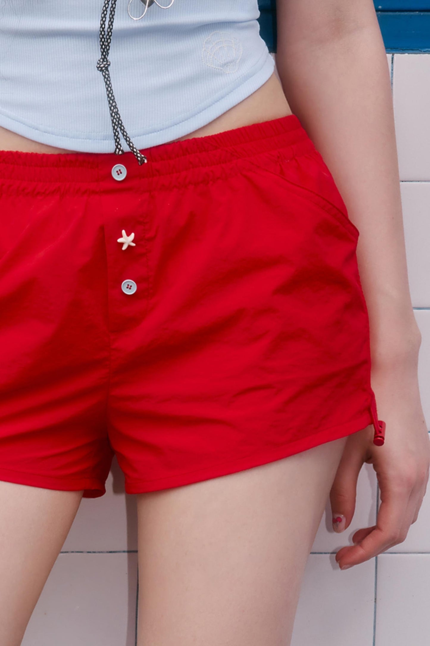 Summer Sweet Low-Rise Nylon Shorts