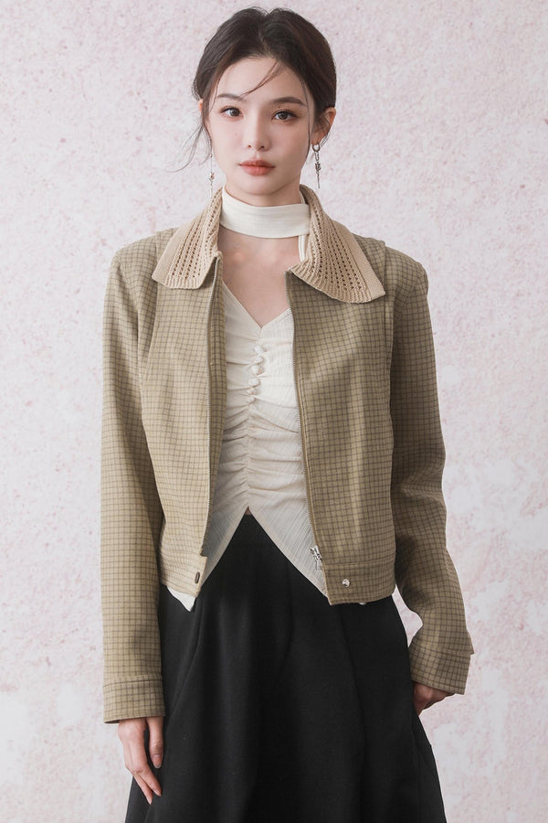 Apricot Plaid Jacket