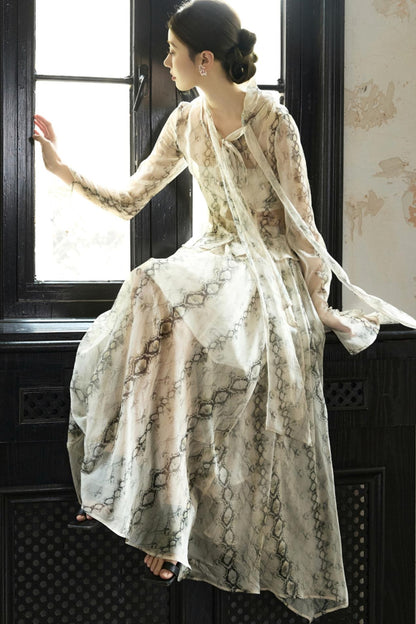 Snake Print A-line Skirt Set-Up