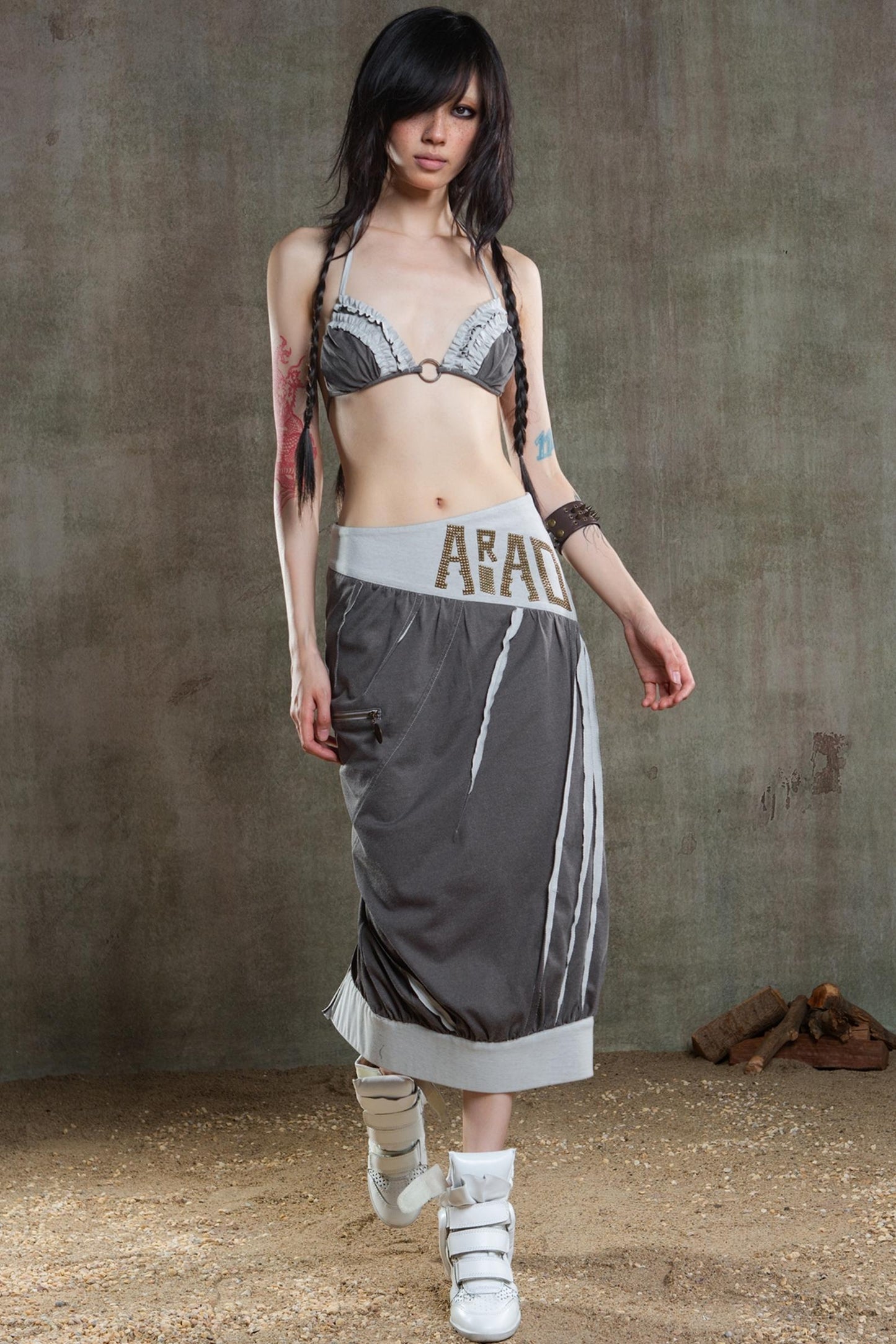 Colorful Punk Ruffle Bikini