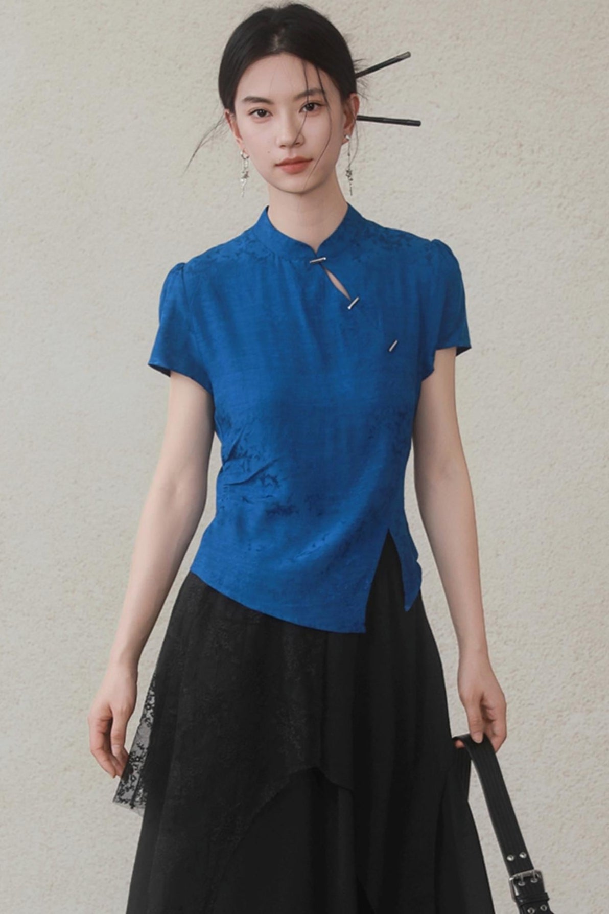 Klein Blue Chinese Shirt