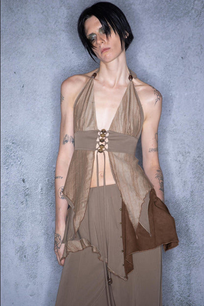 Leaf Beaded Cotton Camisole