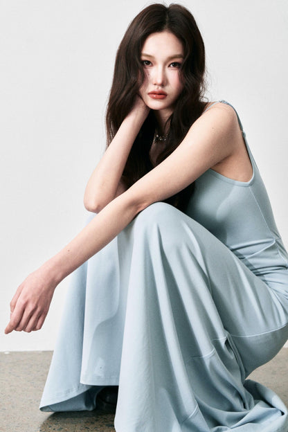 Tie-Waist Halter Maxi Dress