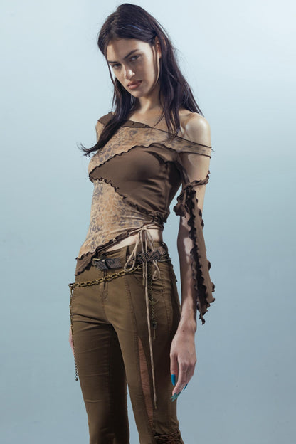 Spliced Rivet Short Sleeve Tee