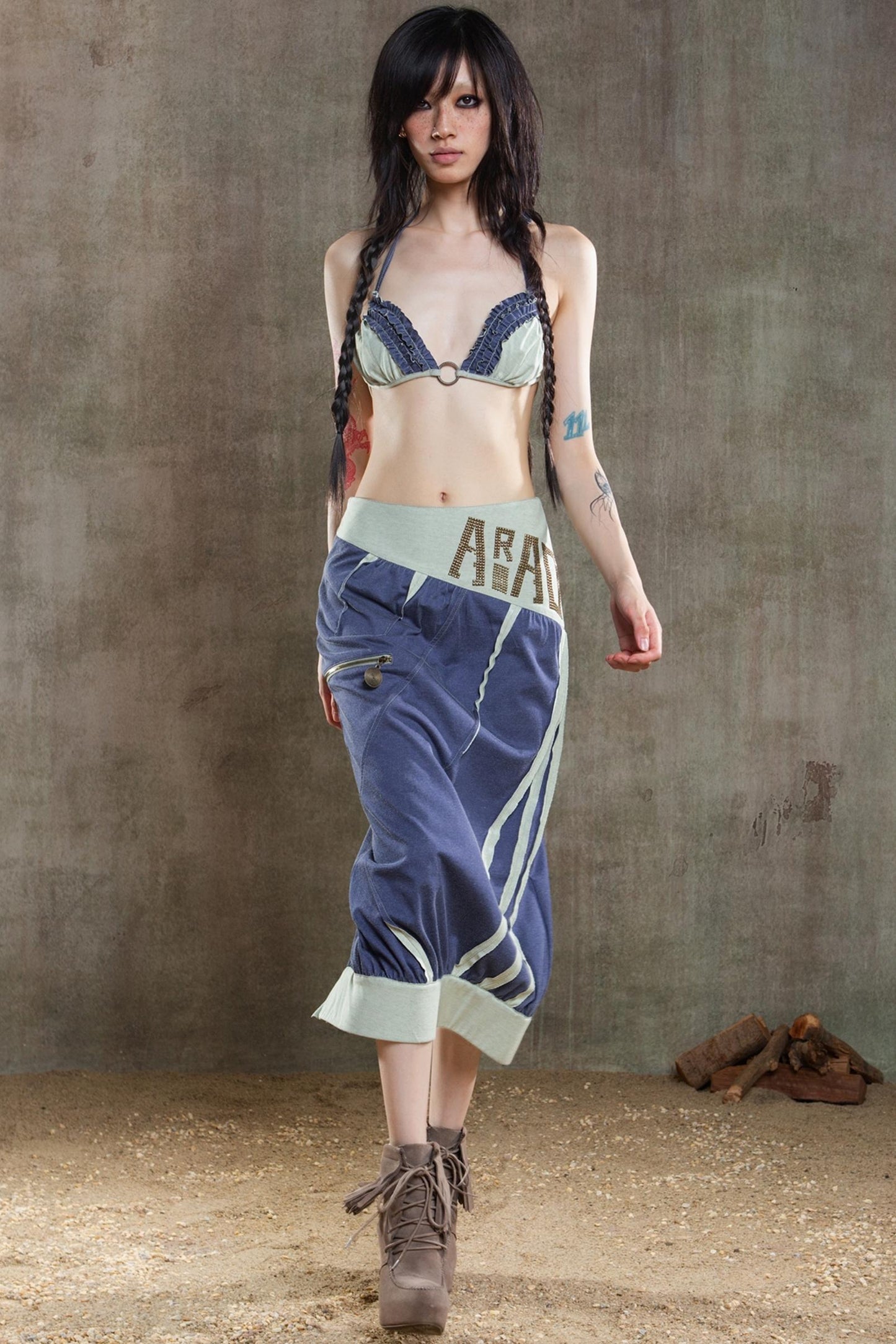 Colorful Punk Ruffle Bikini