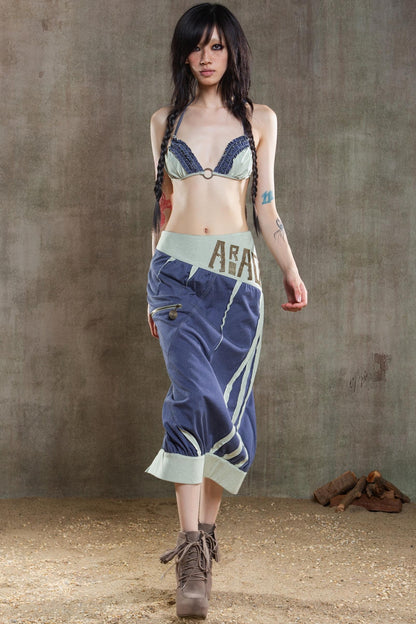 Colorful Punk Ruffle Bikini